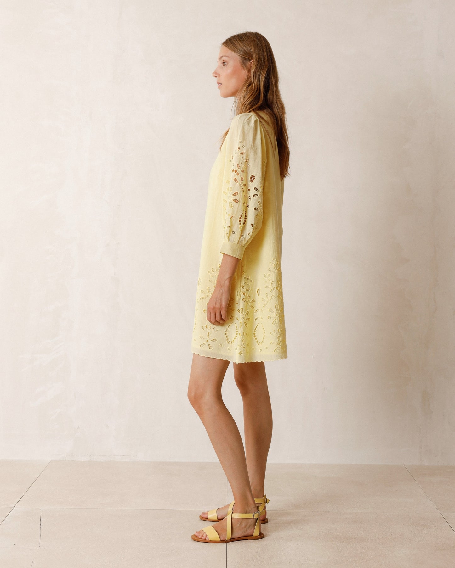 Indi & Cold Embroidered Cutout Dress (MC286) - Pistacho