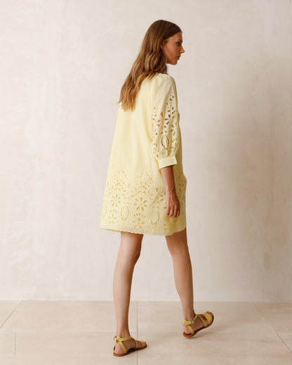 Indi & Cold Embroidered Cutout Dress (MC286) - Pistacho