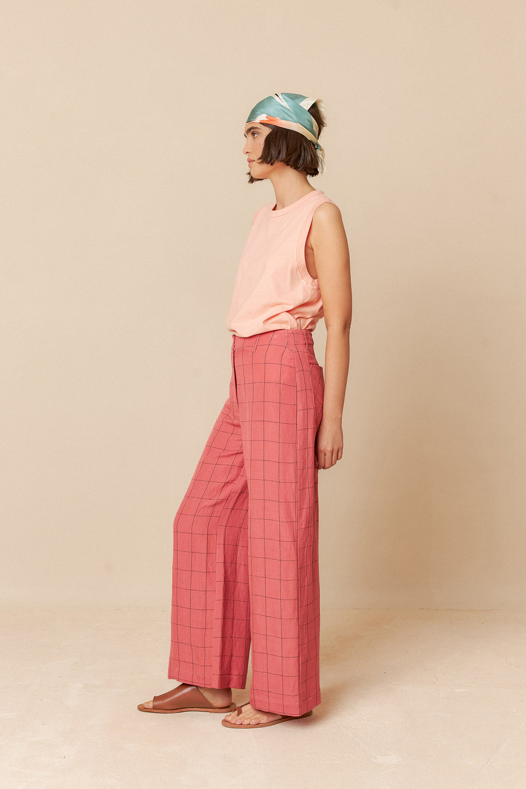 Indi & Cold Windowpane Check Pants (MI224) - Sandia