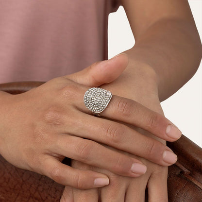 Vestopazzo Small Shield Ring (MI5048) - Silver
