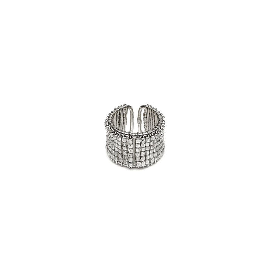 Vestopazzo Micro Nuggets Braided Wire Band Ring (MI5050) - Silver