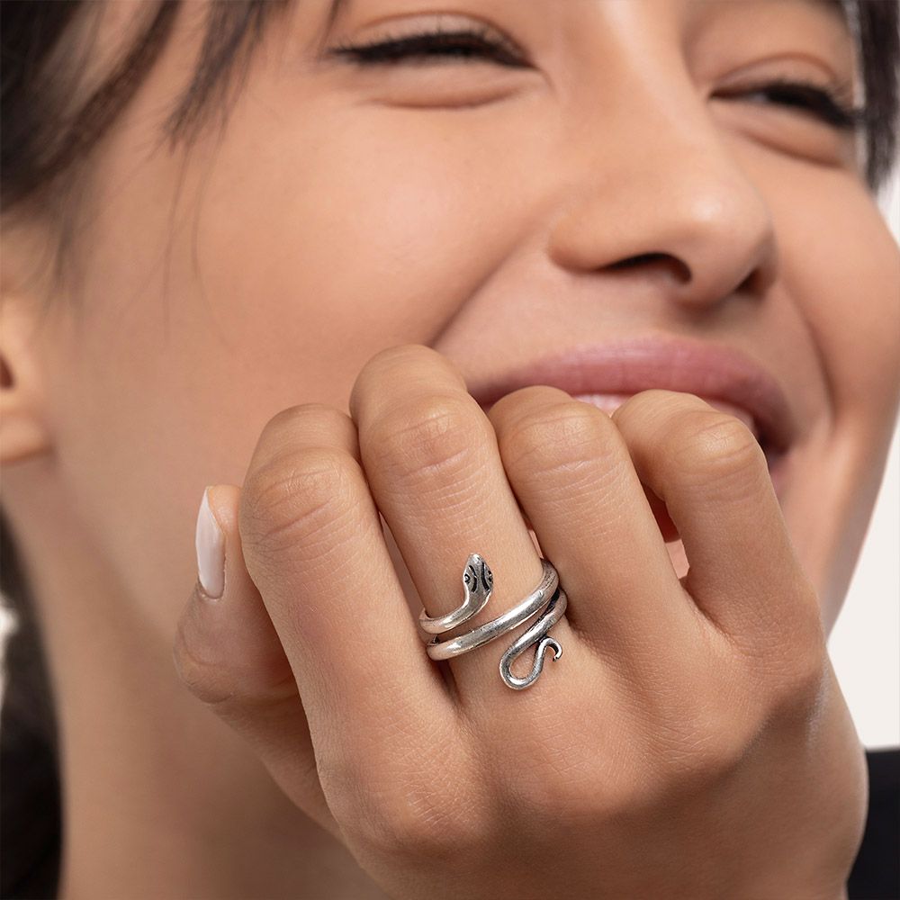 Vestopazzo Smooth Snake Ring (MI5052) - Silver