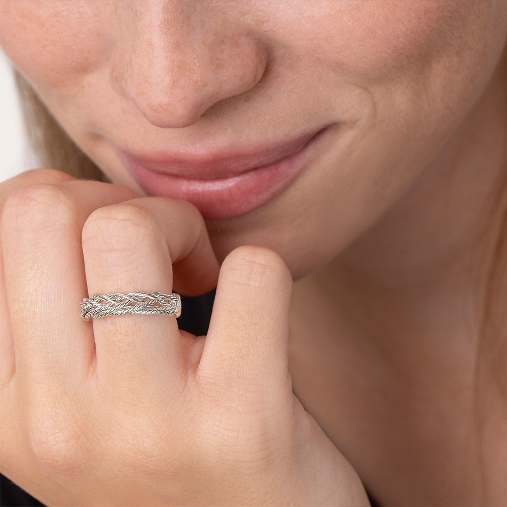 Vestopazzo Braid Ring (MI5055) - Silver