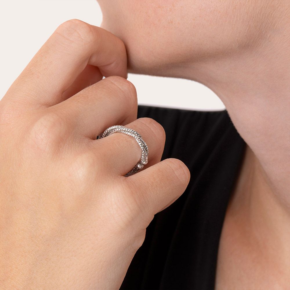 Vestopazzo Torchon Ring (MI5056) - Silver