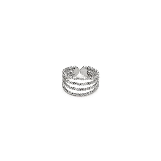 Vestopazzo 4 Line Ring (MI5059) - Silver