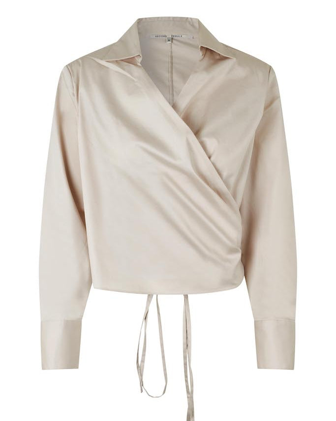 Second Female Milas Wrap Blouse - Moonbeam