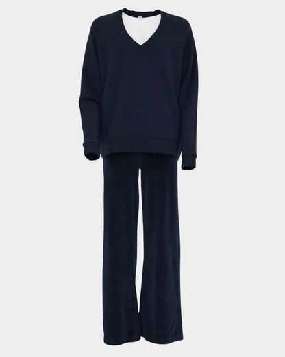 Maya Melbourne Ava Velour Pant - Dark Navy