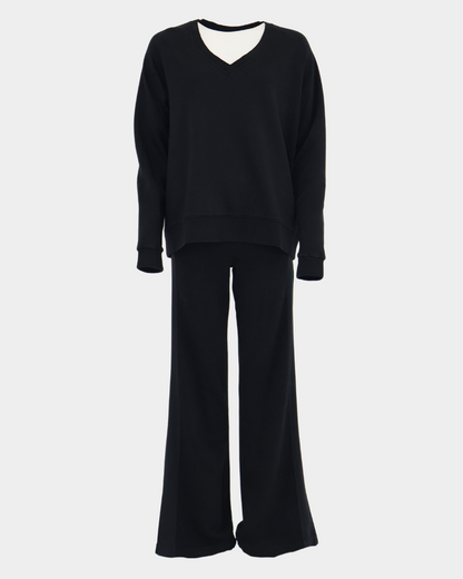 Maya Melbourne Venetia Wide Leg Sweat Pant - Black