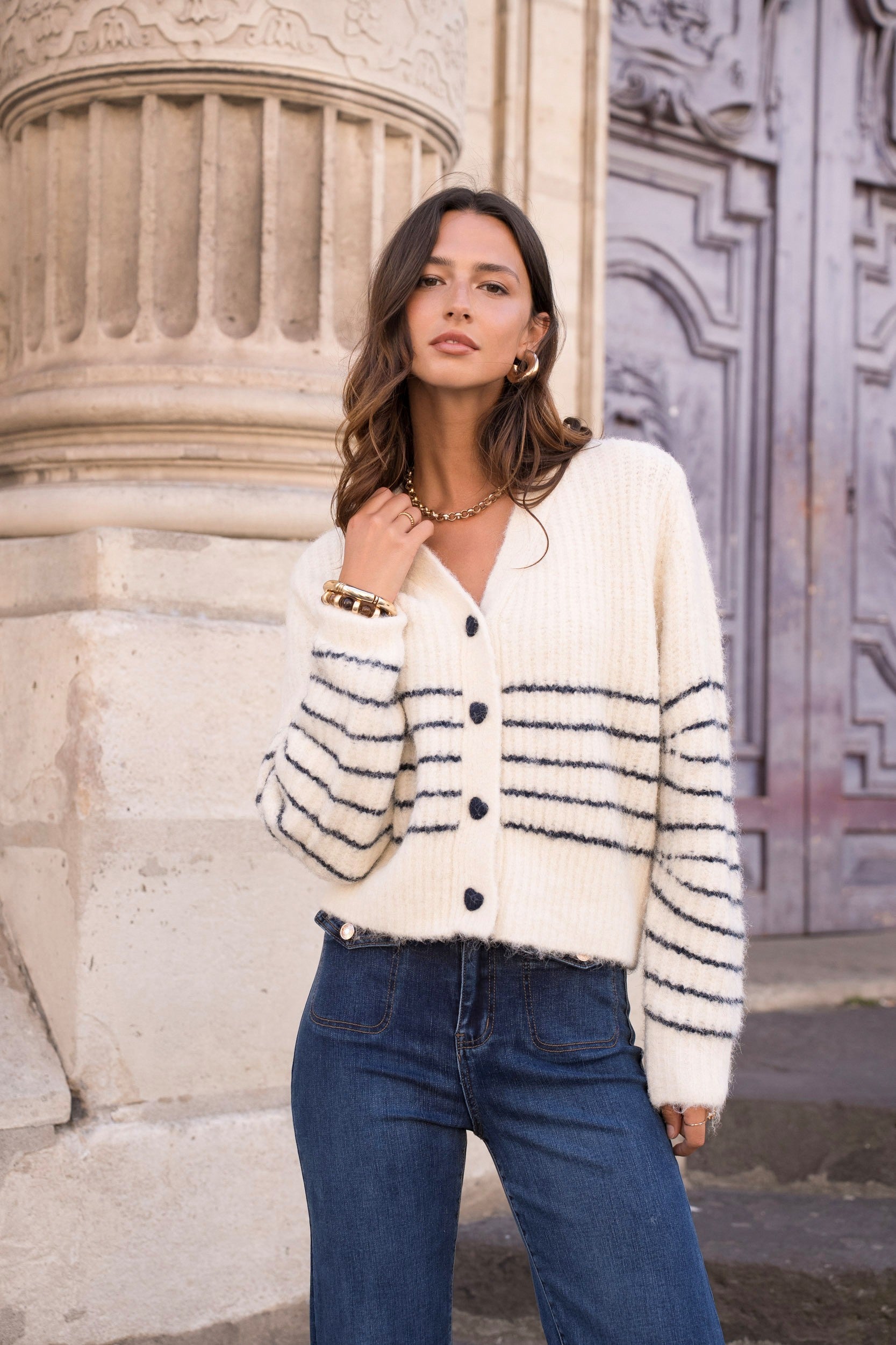 Maison Onado Sigourney Cardigan - Cream