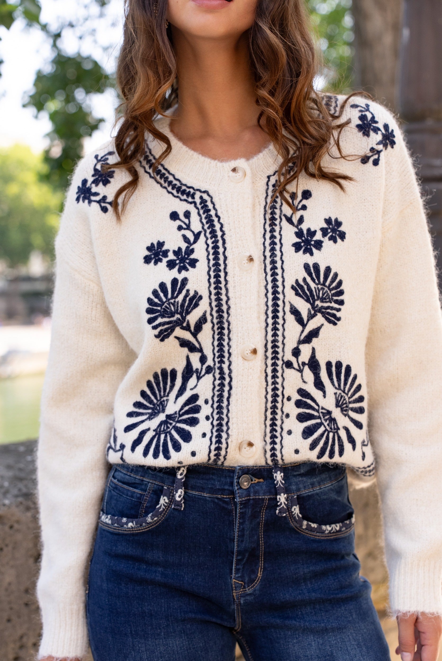 Maison Onado Annette Cardigan - Cream