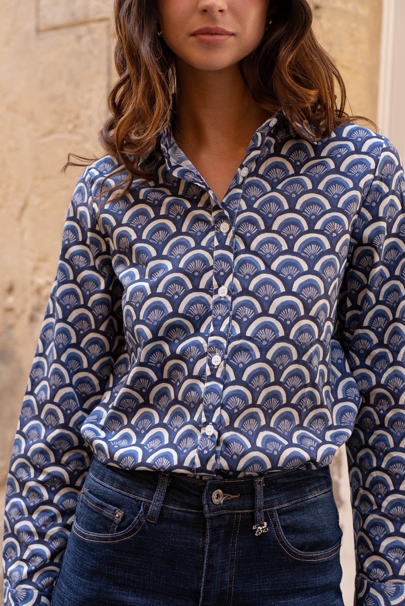 Maison Onado Lunette Shirt - Navy