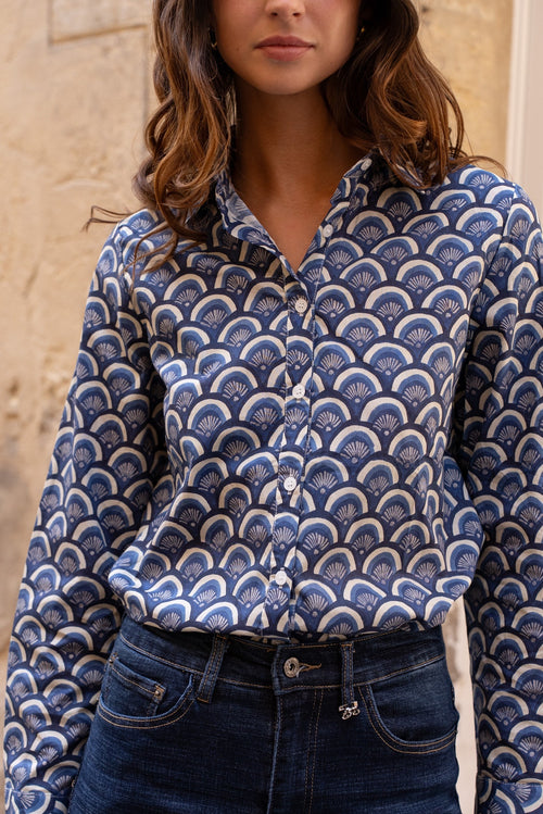 Maison Onado Lunette Shirt - Navy