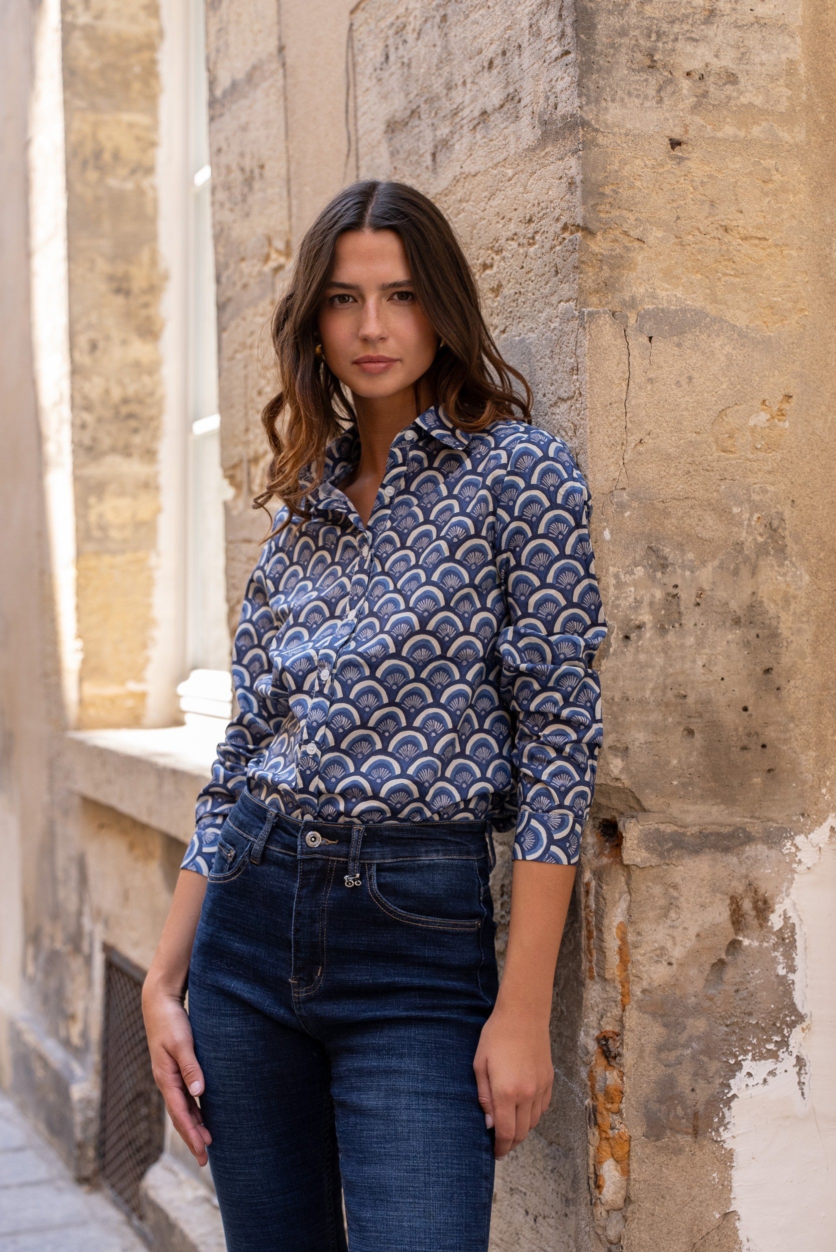 Maison Onado Lunette Shirt - Navy