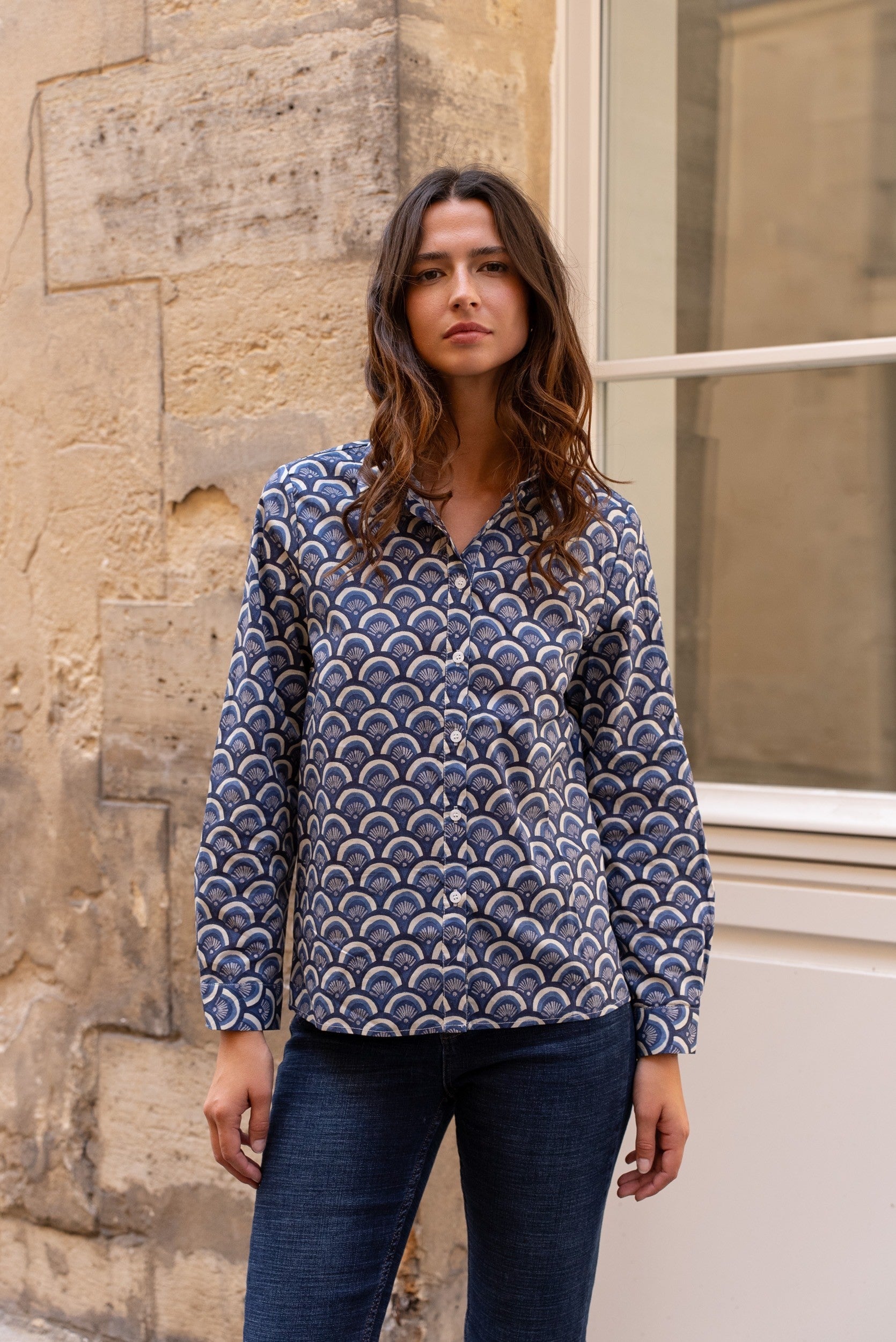 Maison Onado Lunette Shirt - Navy