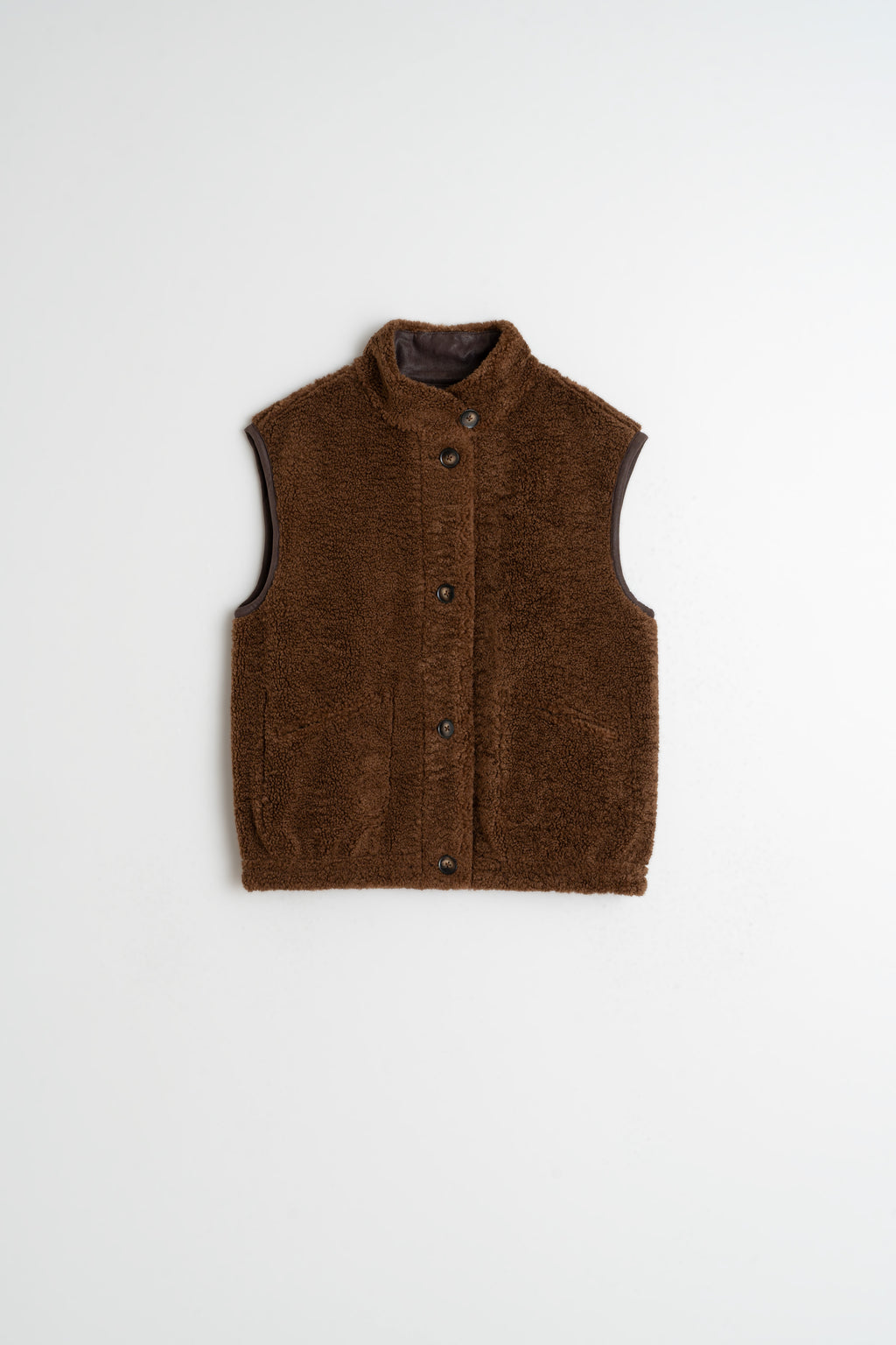 Indi & Cold Reversible Teddy Vest (MT671) - Chocolate