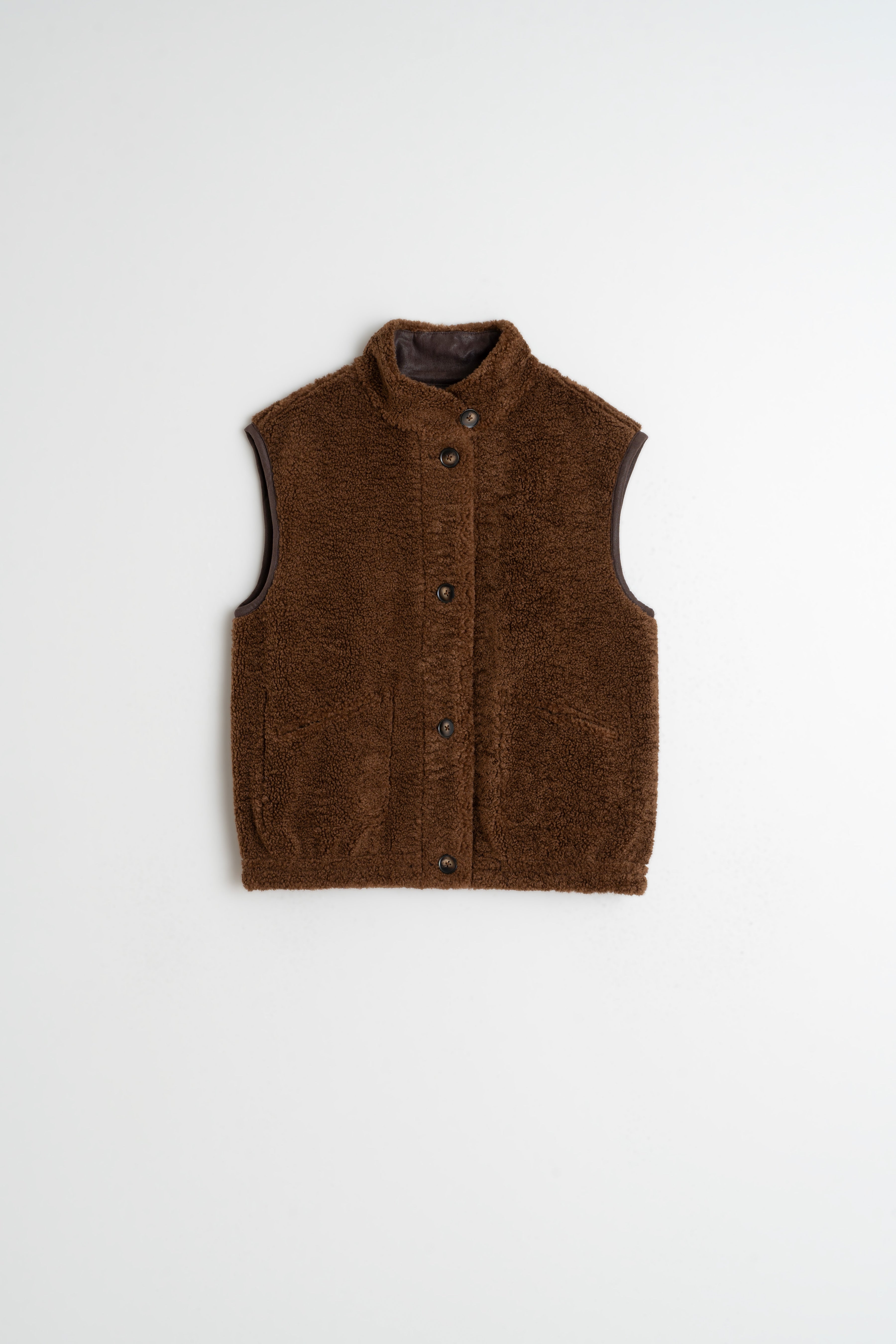 Indi & Cold Reversible Teddy Vest (MT671) - Chocolate