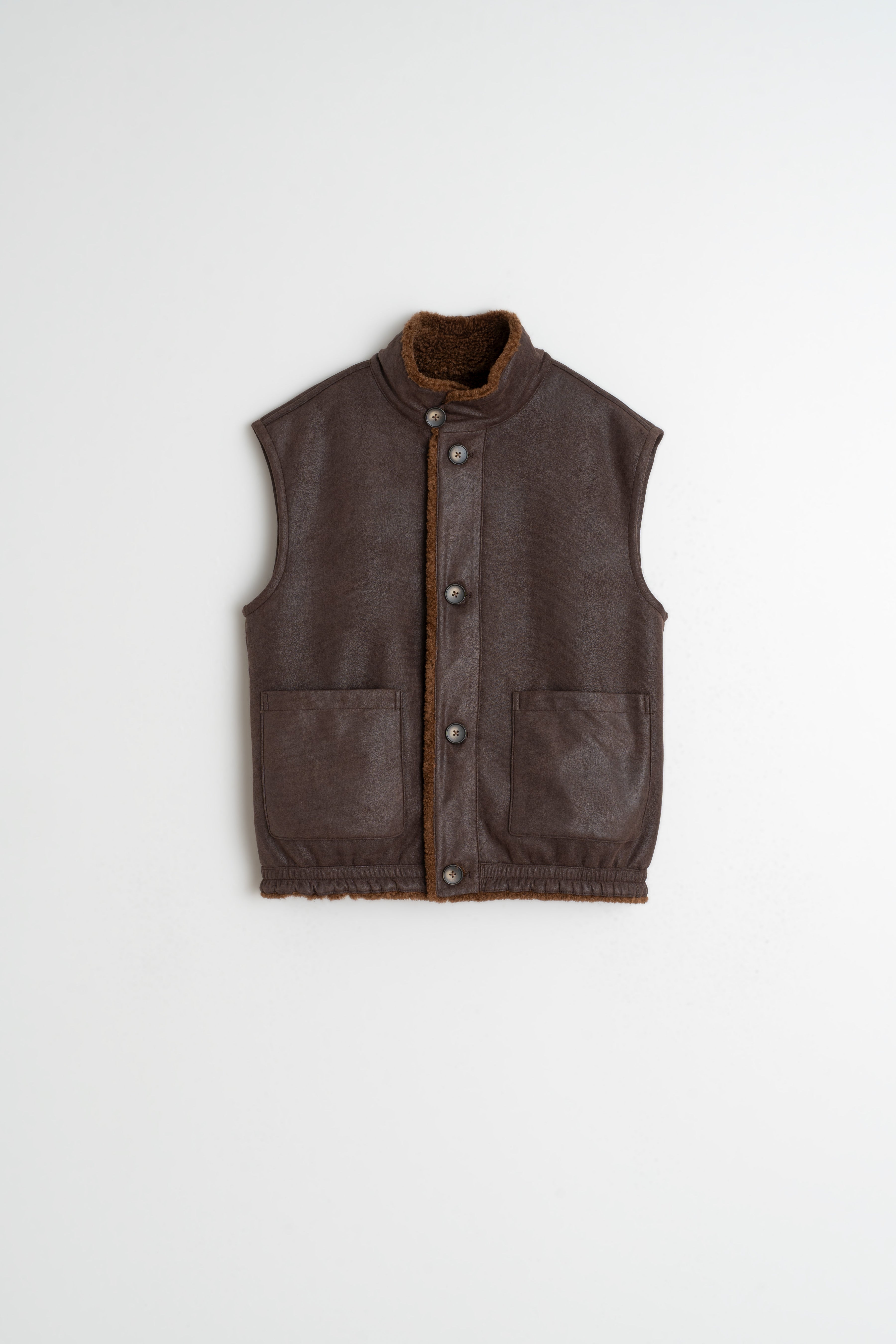 Indi & Cold Reversible Teddy Vest (MT671) - Chocolate