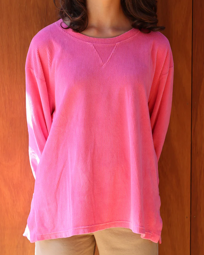 Maya Melbourne Hazel Corduroy Crew Top - Pink