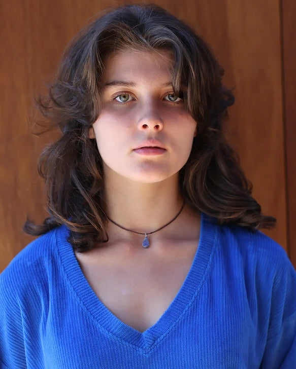 Maya Melbourne Stella Corduroy V-Neck Top - Mediteranean Blue