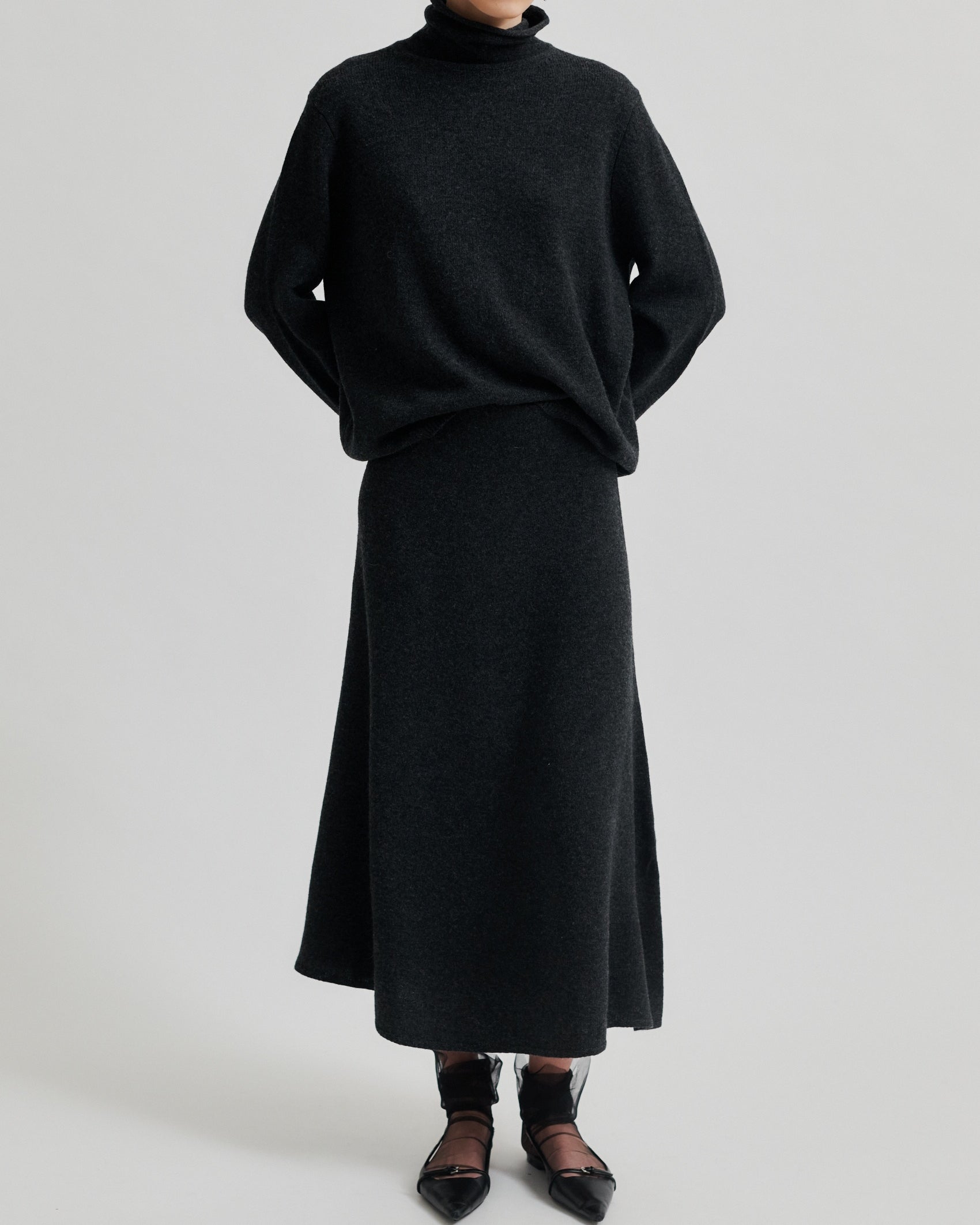 Second Female Neva Knit Skirt - Dark Grey