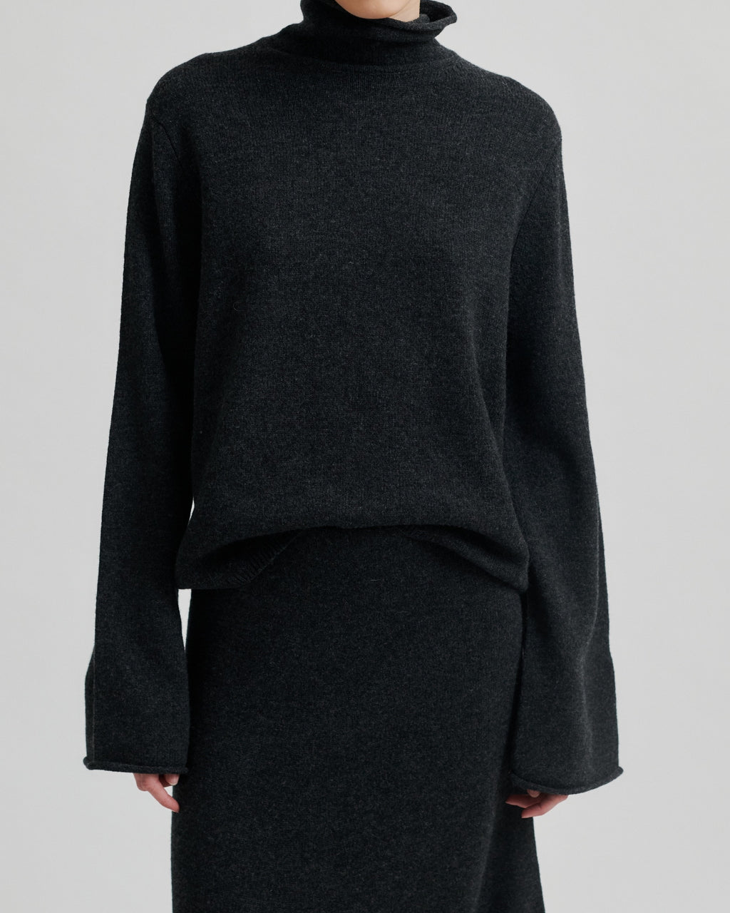 Second Female Neva Knit Skirt - Dark Grey