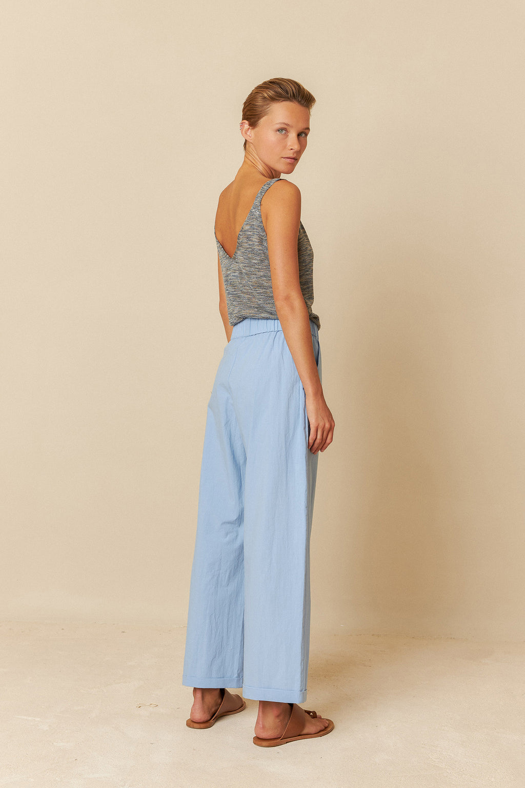 Indi & Cold Poplin Crop Pant (NJ291) - Cielo