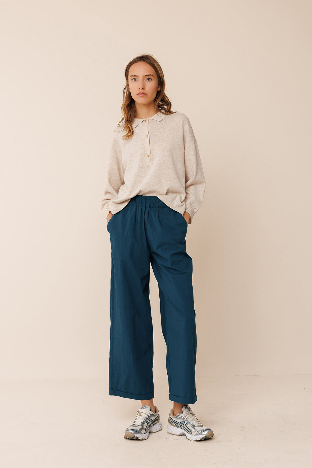 Indi & Cold Poplin Crop Pant (NJ291) - Marino