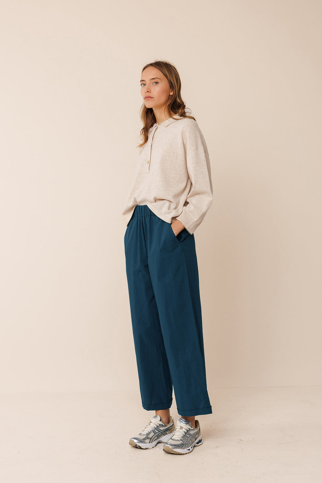 Indi & Cold Poplin Crop Pant (NJ291) - Marino
