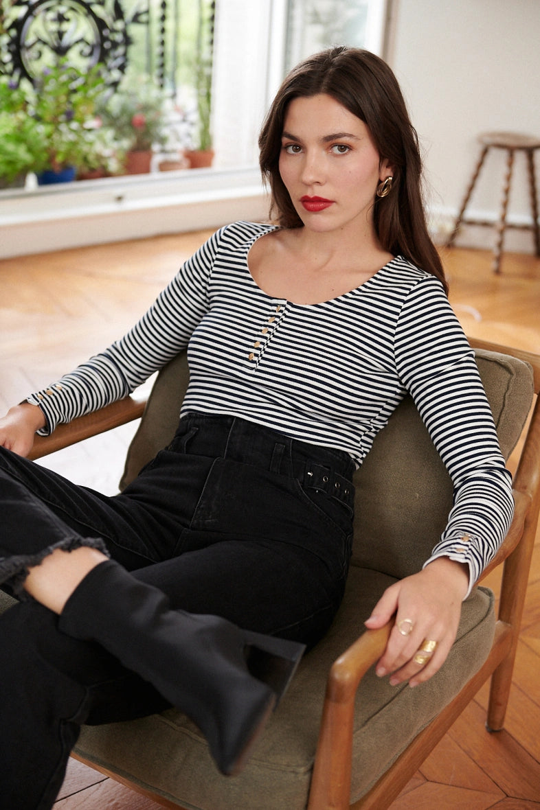 Nathael Paris Simone Top - Navy