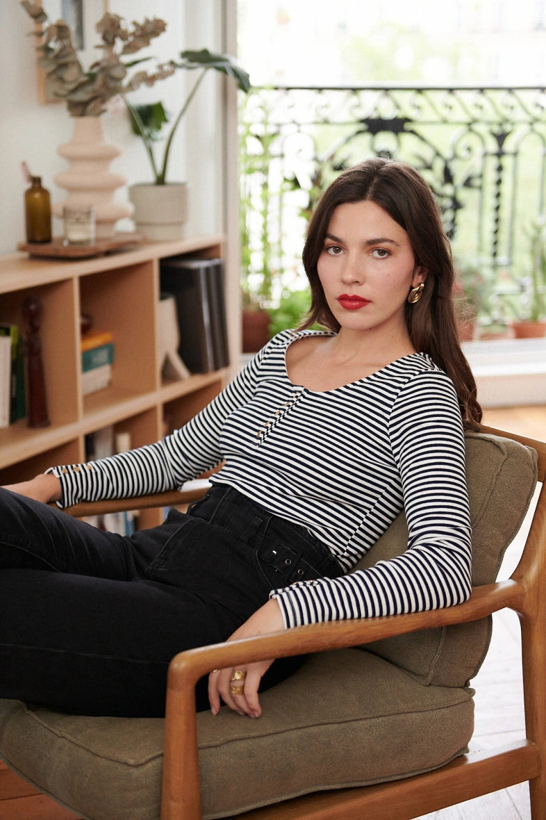 Nathael Paris Simone Top - Navy