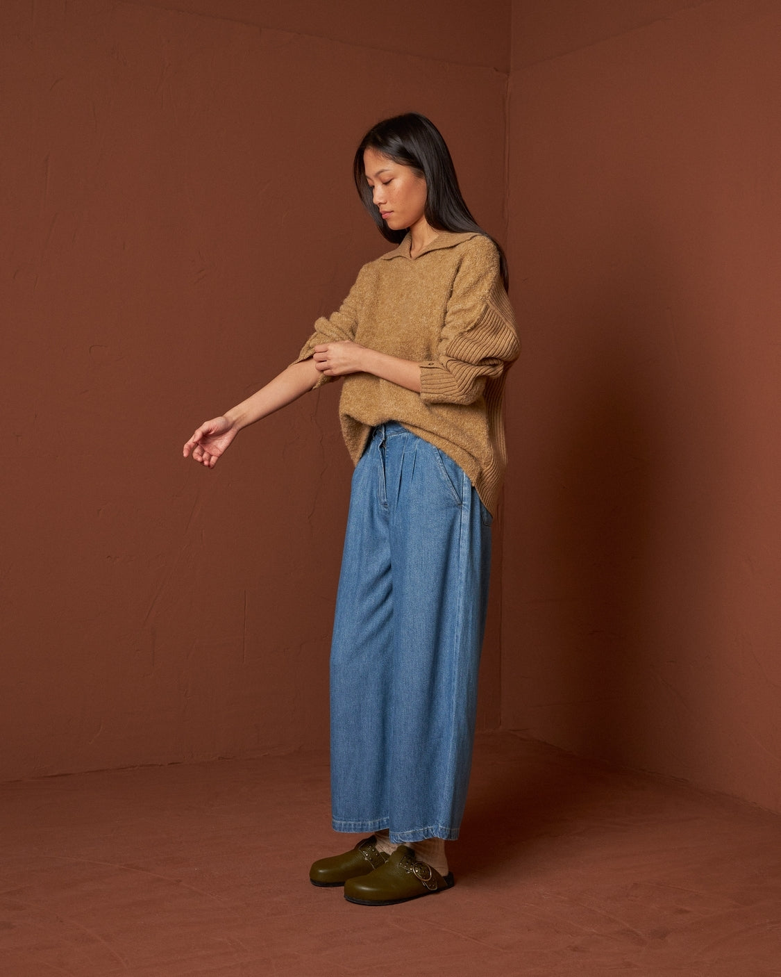 Indi & Cold Polo Collar Jumper (RD410) - Beige