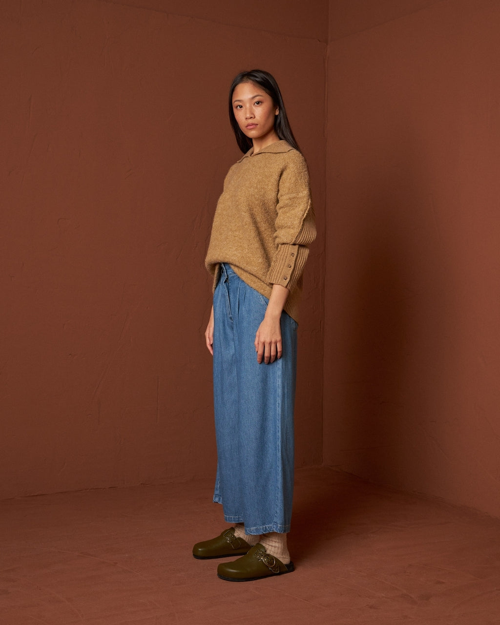 Indi & Cold Polo Collar Jumper (RD410) - Beige