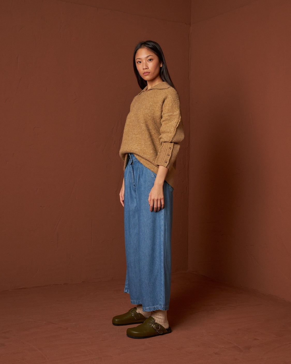 Indi & Cold Polo Collar Jumper (RD410) - Beige