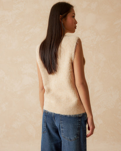 Indi & Cold Ribbed Knitted Vest (RD435) - Crudo