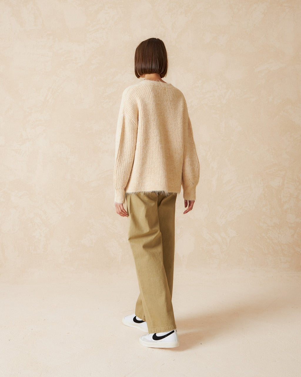 Indi & Cold V-Neck Knitted Cardigan (RD436) - Crudo