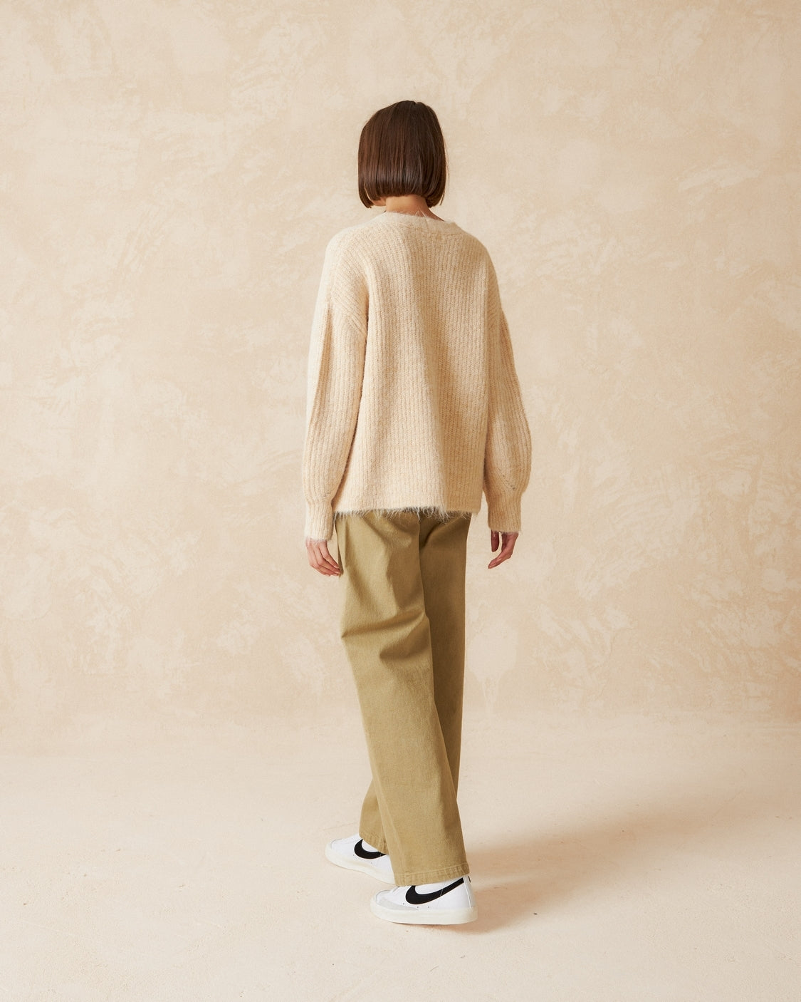 Indi & Cold V-Neck Knitted Cardigan (RD436) - Crudo