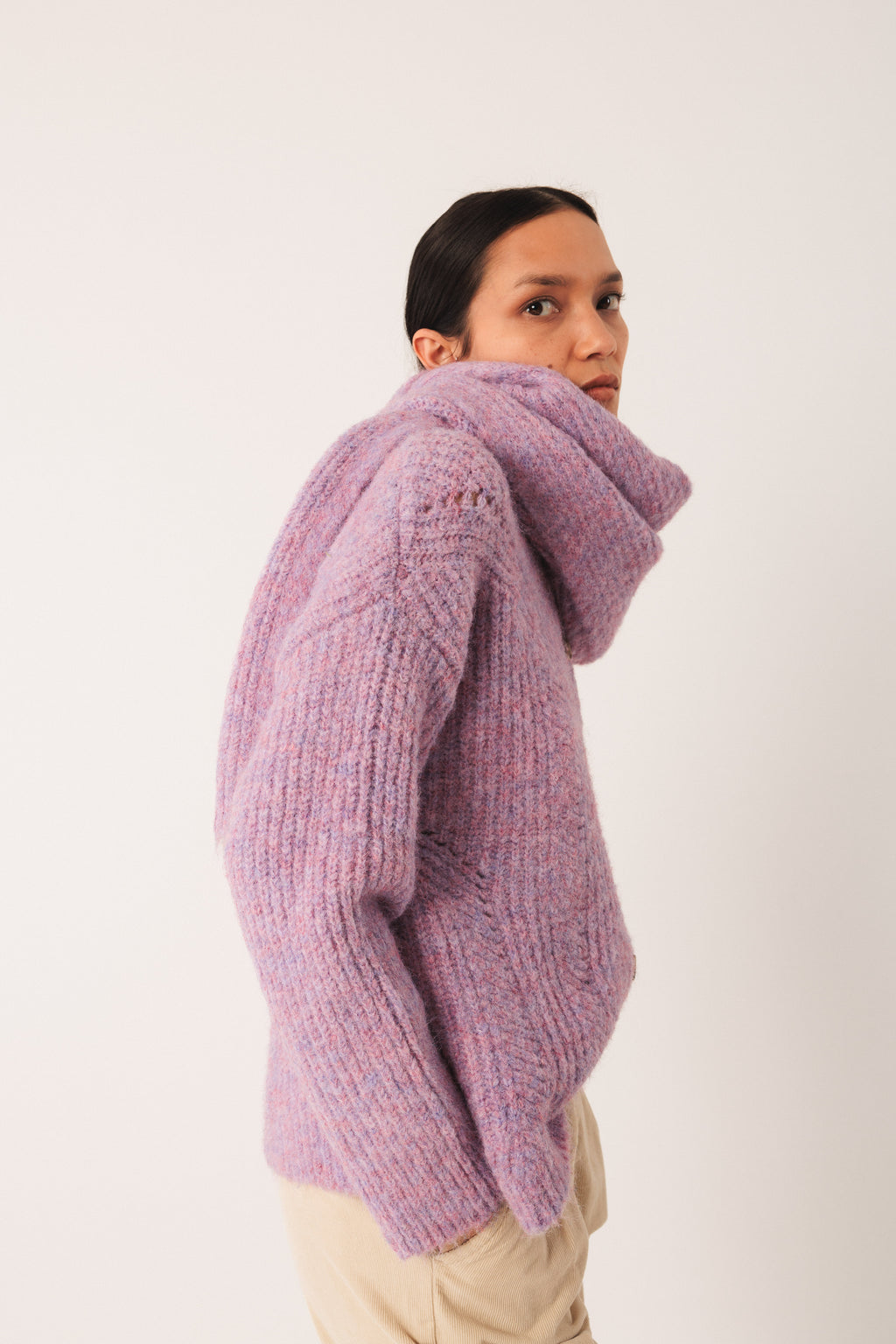 Indi & Cold Colourful Knitted Scarf (RD700) - Malva