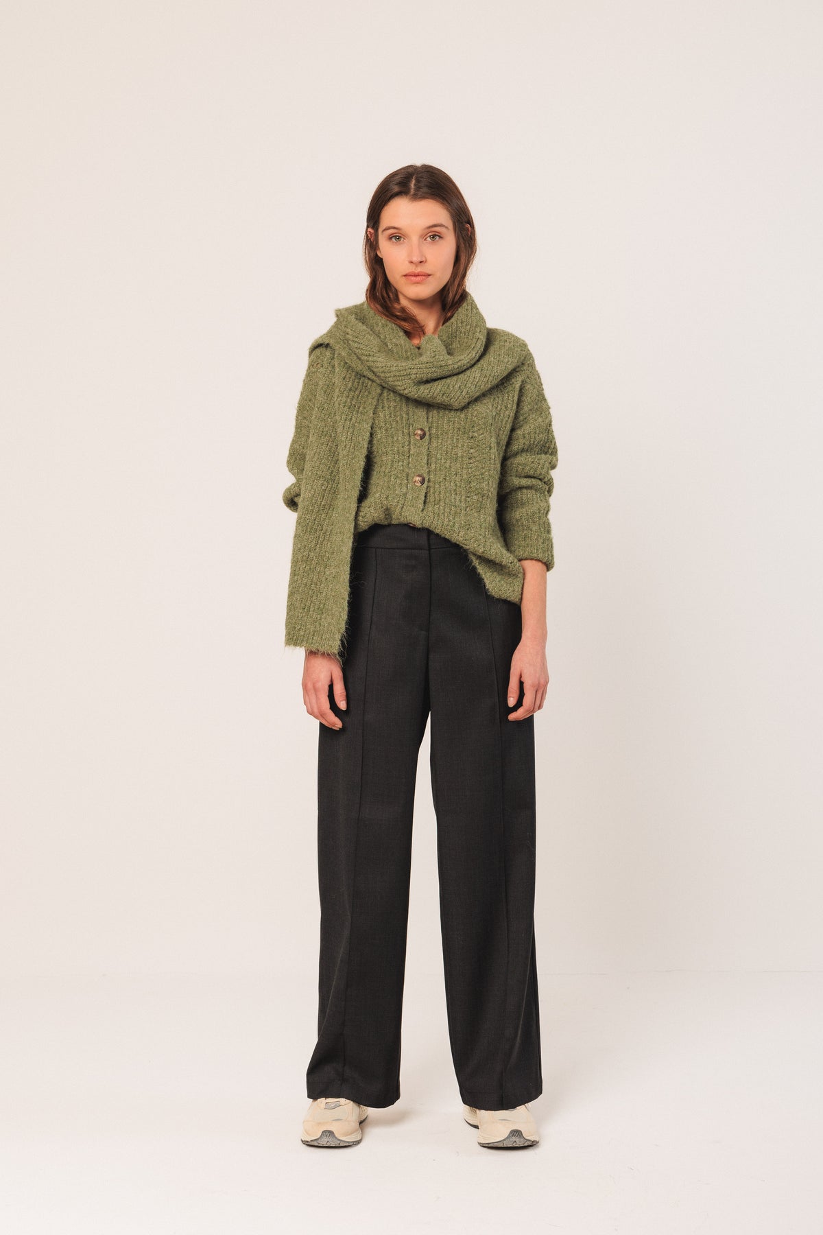 Indi & Cold Colourful Knitted Scarf (RD700) - Menta