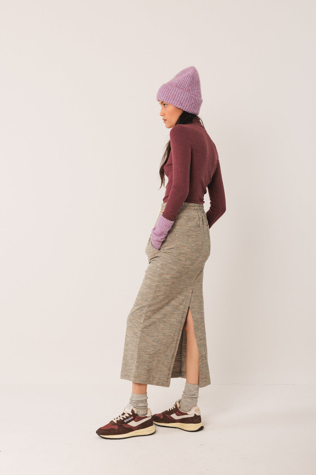 Indi & Cold Colourful Knitted Beanie (RD701) - Malva