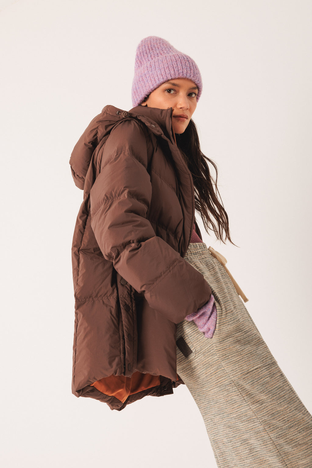 Indi & Cold Colourful Knitted Beanie (RD701) - Malva