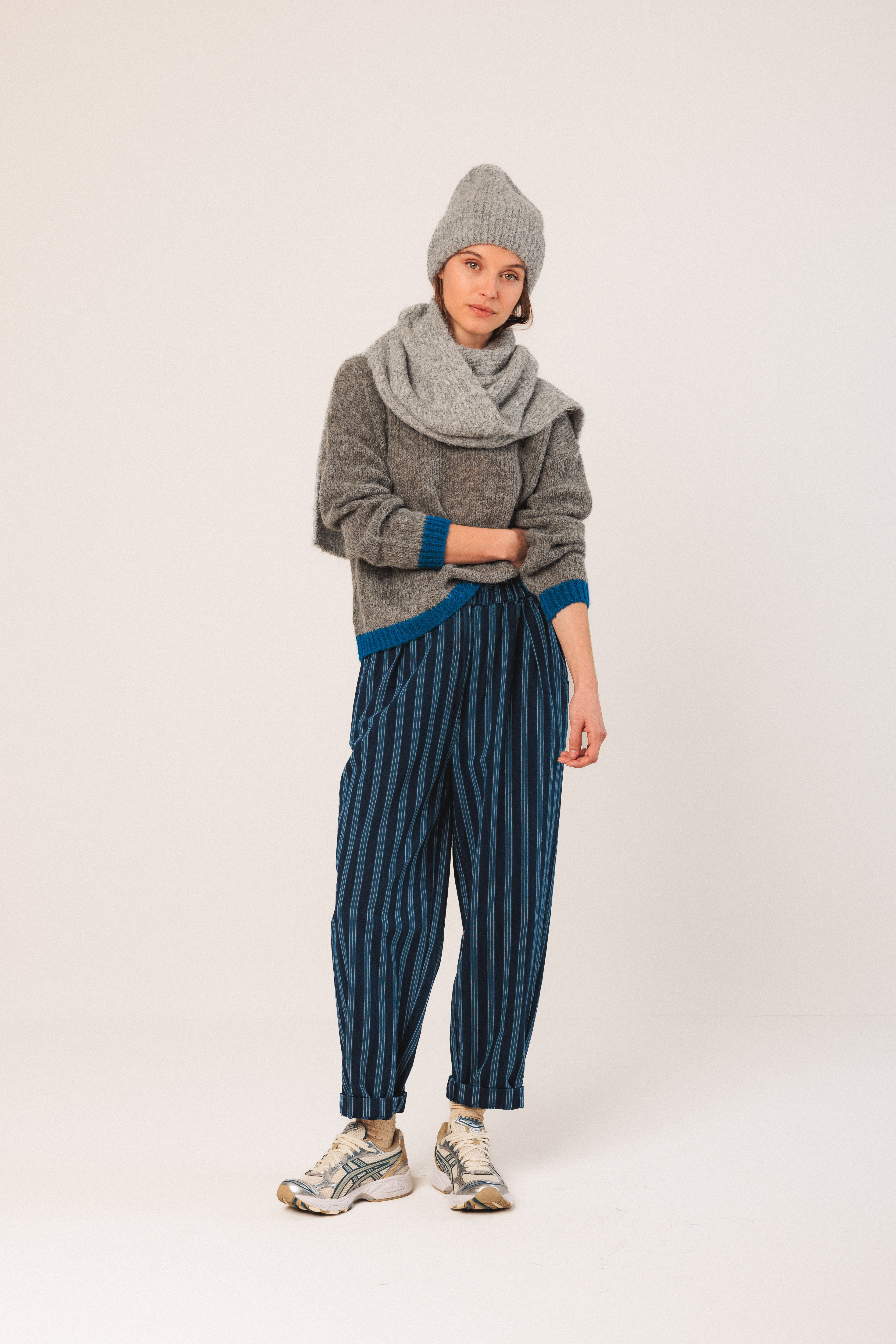 Indi & Cold Colourful Knitted Beanie (RD701) - Gris Vigore