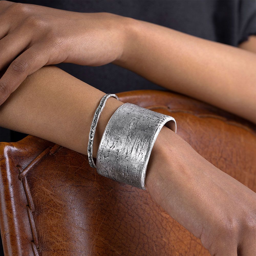 Vestopazzo Open Bangle Bracelet (RWS4001) - Silver