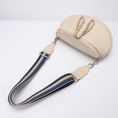 Roman Holiday Bag - Beige/Blue Stripe/Silver