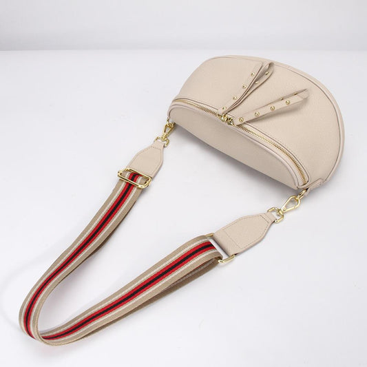 Roman Holiday Bag - Beige/Red Stripe/Gold