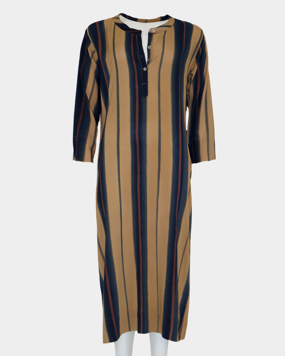 SC Algave Shift Dress - Brushed Black/Tan Stripe