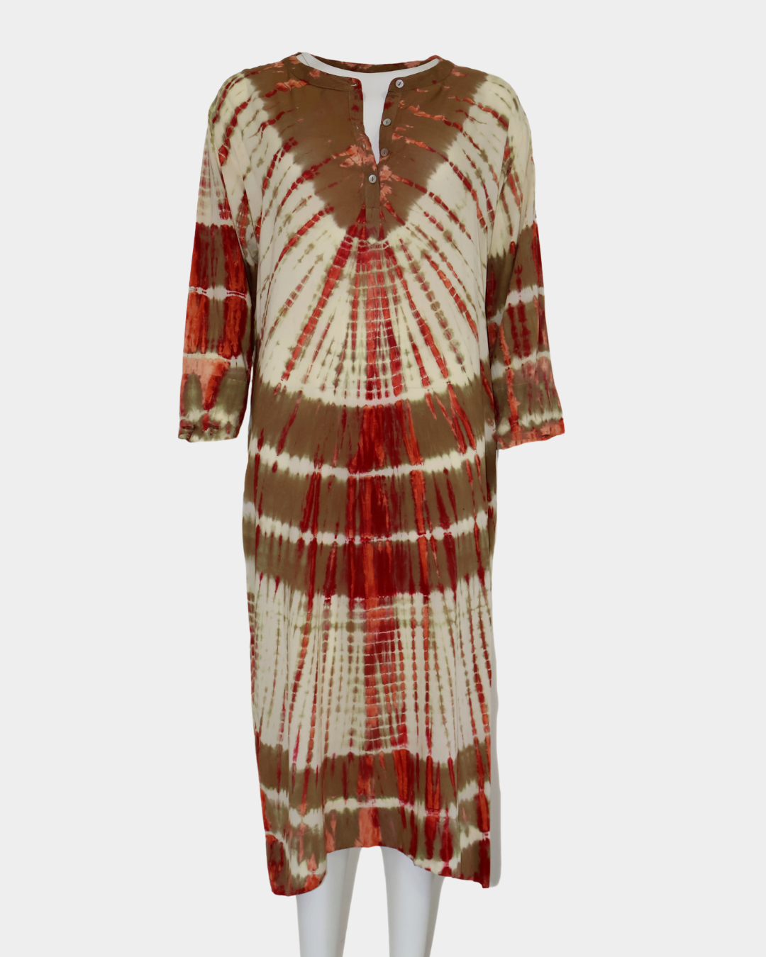 SC Algave Shift Dress - Natural/Red Tie Dye