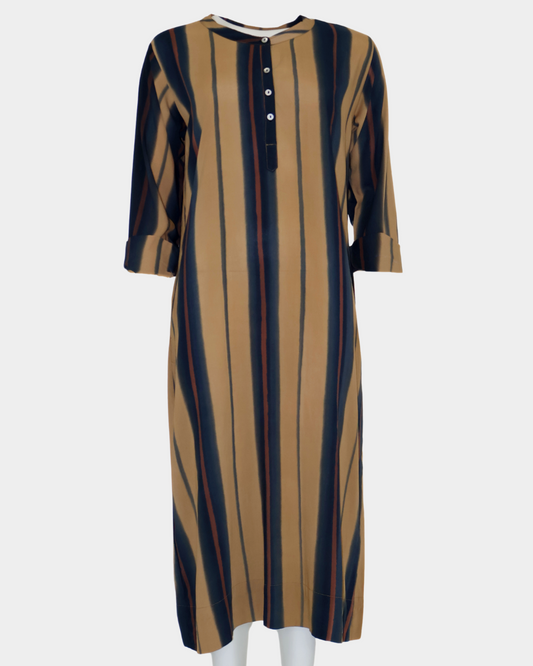 SC Algave Shift Dress - Brushed Black/Tan Stripe