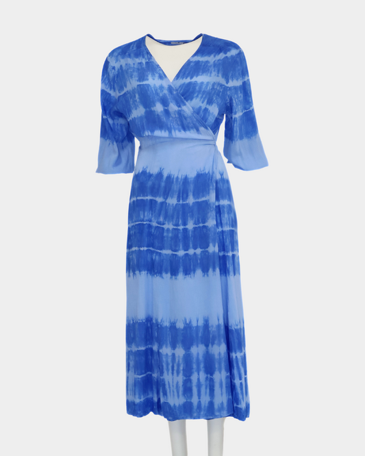 SC Azores Wrap Dress - Ocean Blue Tie Dye