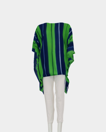 SC Hydra Long Line Top - Green/Navy Stripe