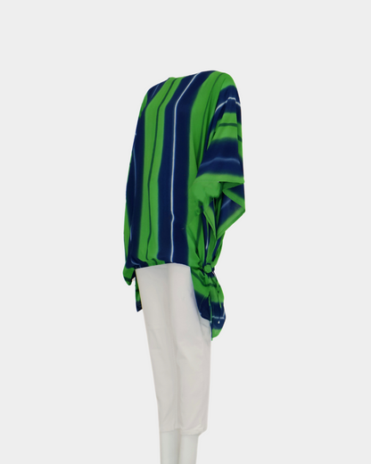 SC Hydra Long Line Top - Green/Navy Stripe